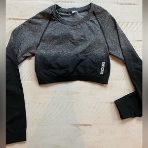 Gym shark ombre crop long sleeve